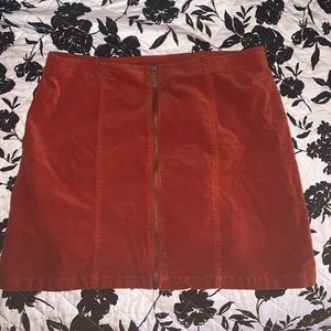Corduroy Skirt in Blood Orange
